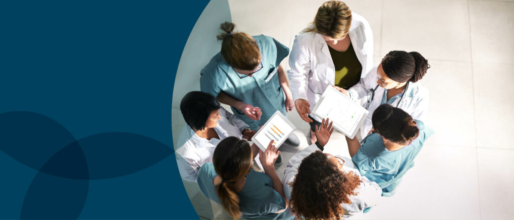 Interdisciplinary team (IDT) members reviewing care area assessments (CAAs).