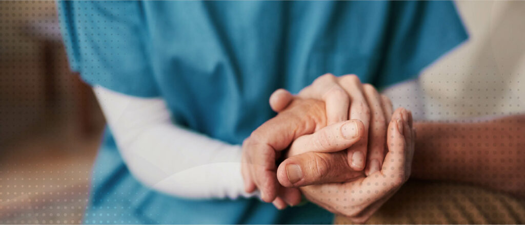 Trained IDT member providing trauma-informed care to a resident