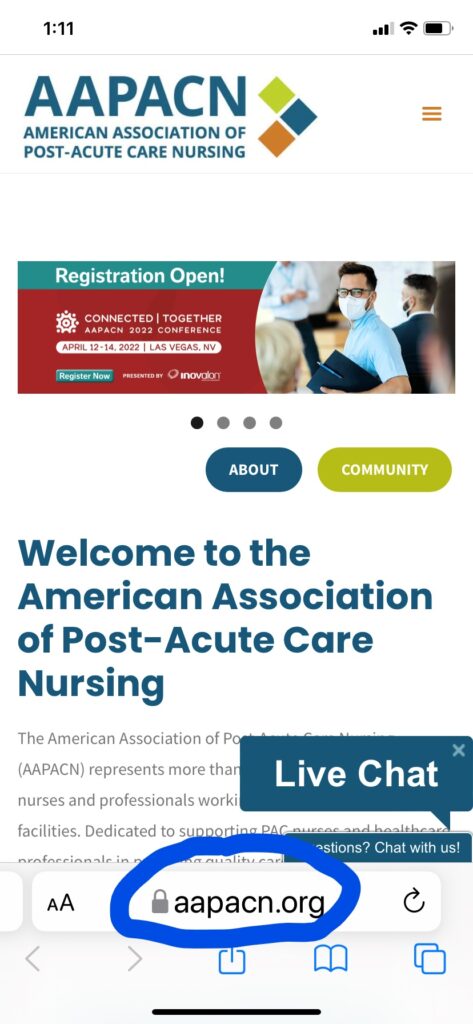 Image of AAPACN.org on phone.